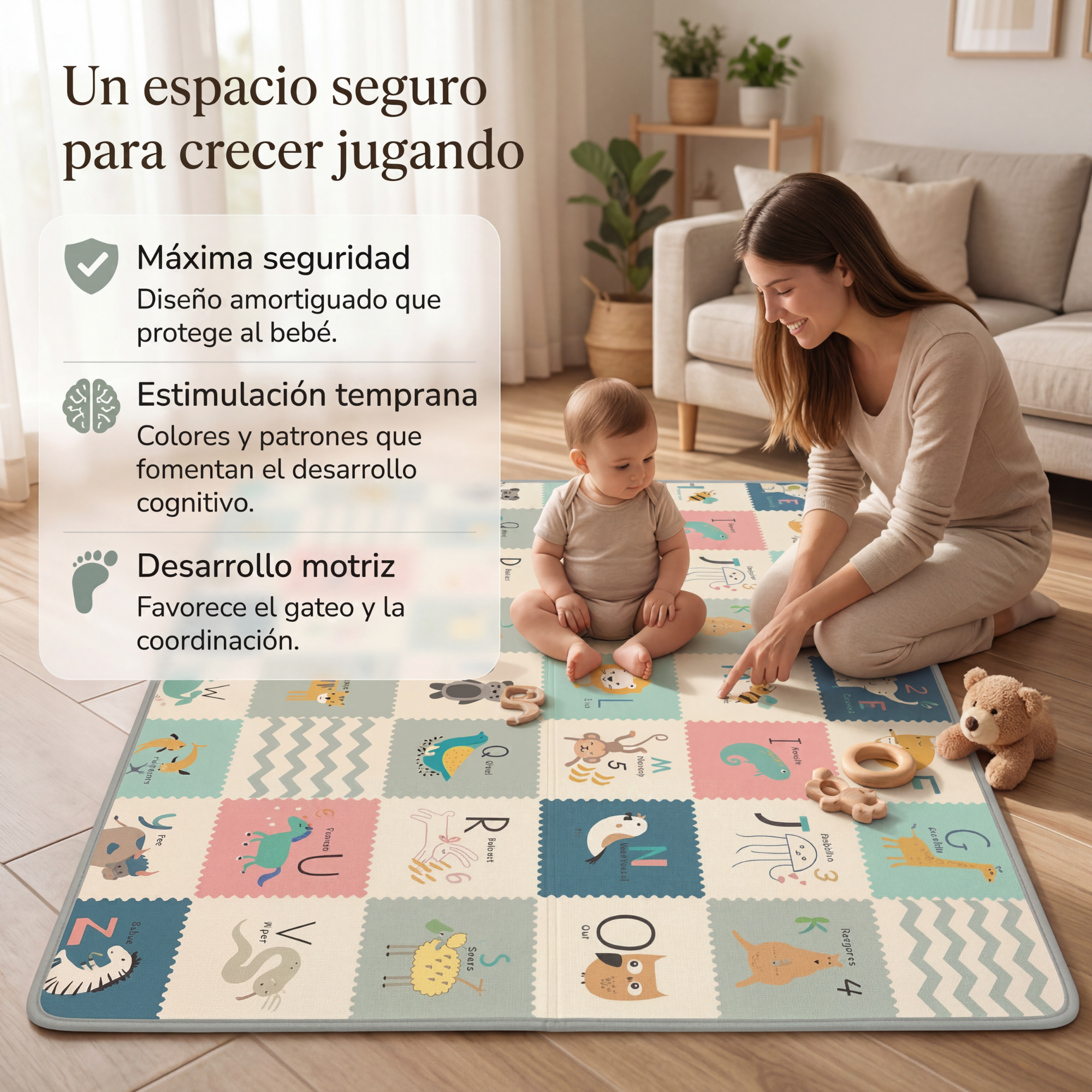 Alfombra acolchada infantil + kit antigolpes foto 3
