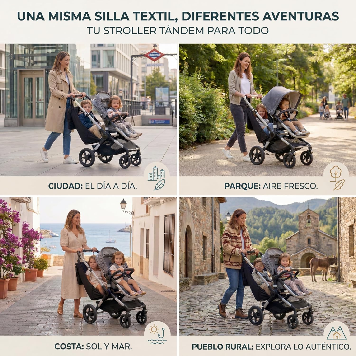 Hamaca textil auxiliar para carrito foto 3