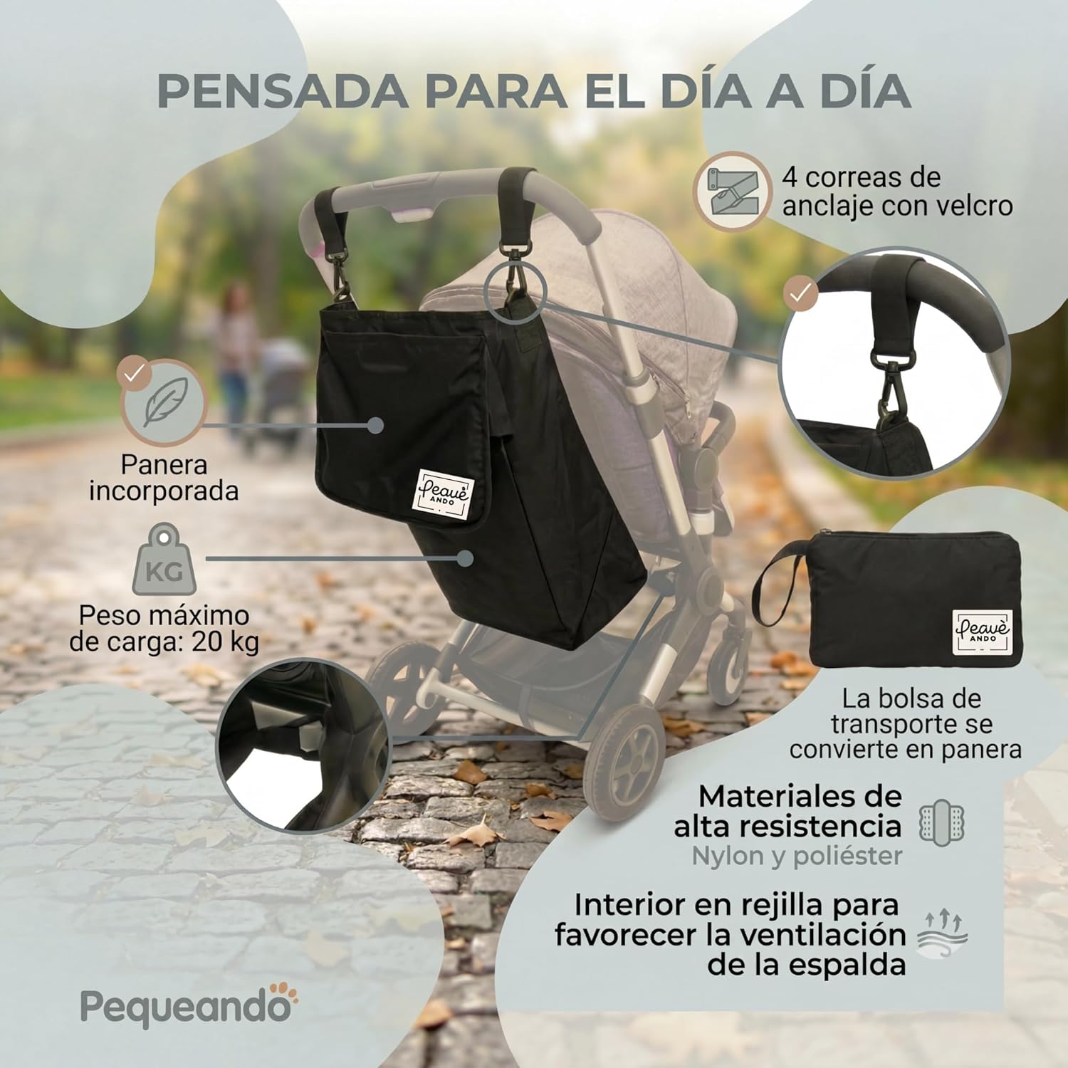 Hamaca textil auxiliar para carrito foto 4