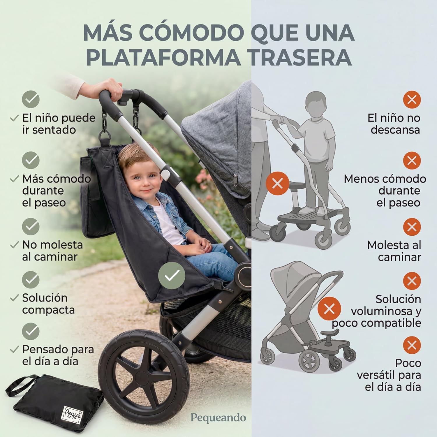 Hamaca textil auxiliar para carrito foto 5