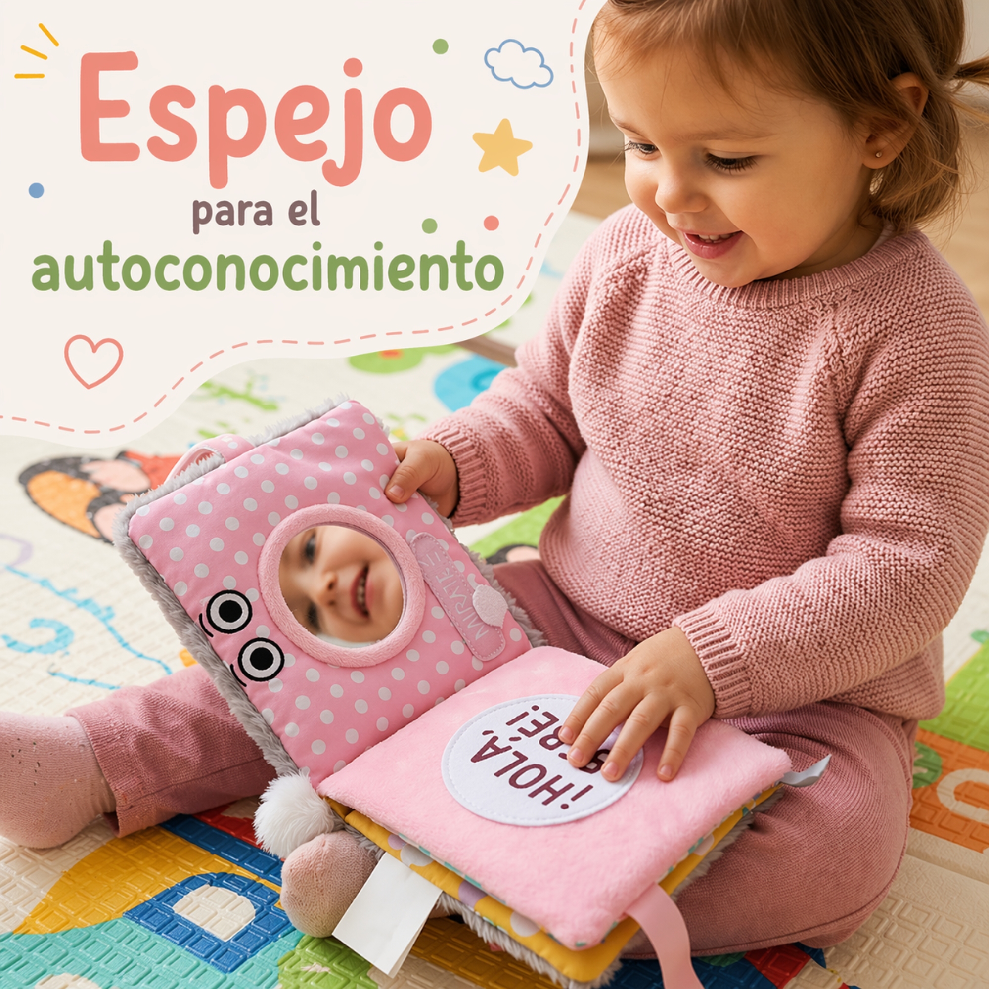 Librito rosa sensorial para bebé foto 6