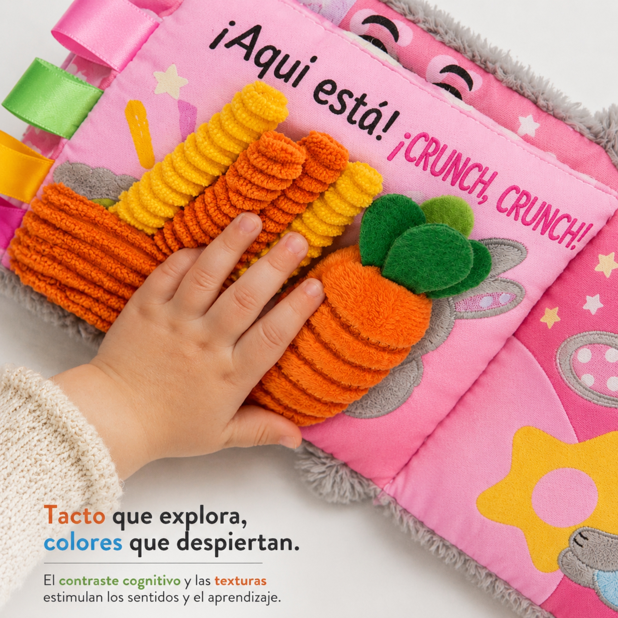 Librito rosa sensorial para bebé foto 8